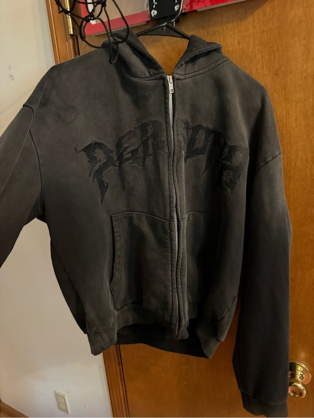 Persona Black Washed Zip-Up Hoodie with Subtle Logo